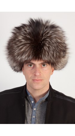 Silver fox fur hat - Russian style hat